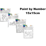 Printed Paint Canvas - 15x15cm, with paints & brush 